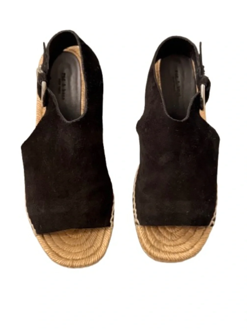 Rag & Bone Womens Calla Black Suede Espadrilles Slingback Platform Sandals - 6